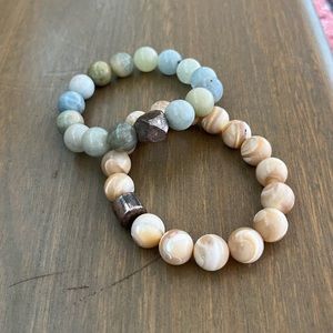 Simon Sebbag Stone Bracelet Set with Sterling Bead
